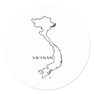 Outline Map Of Vietnam Classic Round Sticker