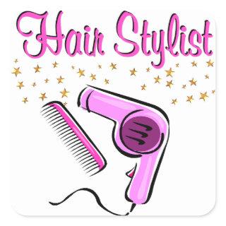 OUTSTANDING HAIR STYLIST AND BEAUTICIAN SQUARE STICKER