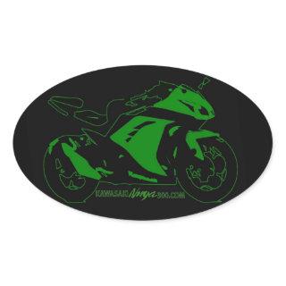 Oval motorcycle forum sticker Green and black
