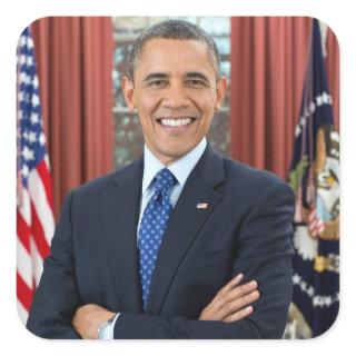 Oval Office Portrait, Obama Barack US President Square Sticker