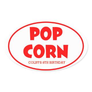 Oval Popcorn Personalized Stickers