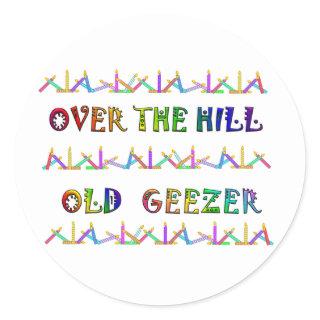Over the Hill Old Geezer Classic Round Sticker