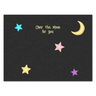 Over the Moon and Stars Custom Text   Tissue Paper