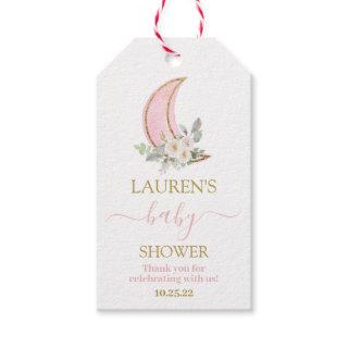 Over the Moon Baby Shower Girl Gift Tag