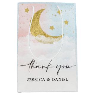 Over The Moon Gender Reveal Thank You Medium Gift Bag