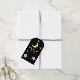 Over the Moon Stars Planet Custom Text     Gift Tags