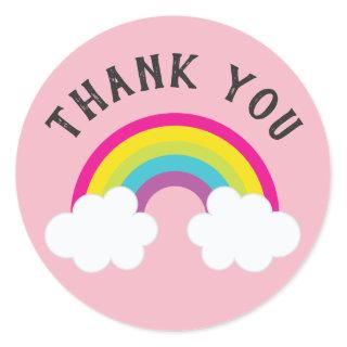 Over The Rainbow Thank You Classic Round Sticker