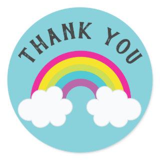 Over The Rainbow Thank You Classic Round Sticker