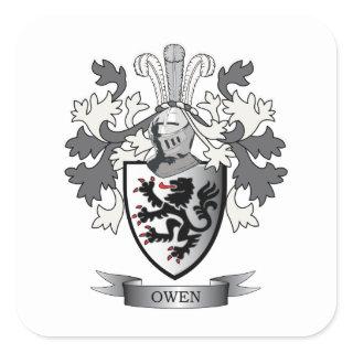 Owen Family Crest Coat of Arms Square Sticker