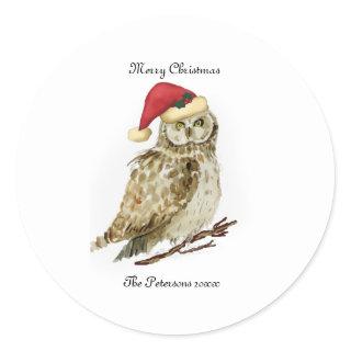 Owl Christmas Stickers personalized