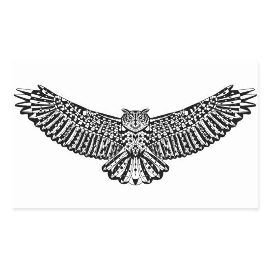 Owl Doodle Rectangular Sticker