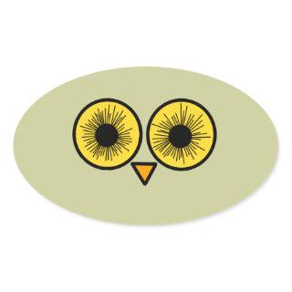 Owl Eyes Oval Sticker