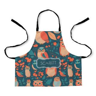 Owl Retro Colorful Personalized Pattern Apron