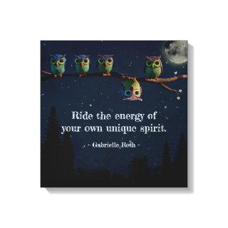 Owl That's Different With Unique Quote Collage Canvas Print