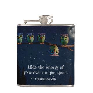 Owl That's Different With Unique Quote Collage Flask
