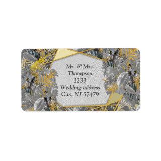 Owls - Plant leaves in Gray /Yellow 2021 colors Label