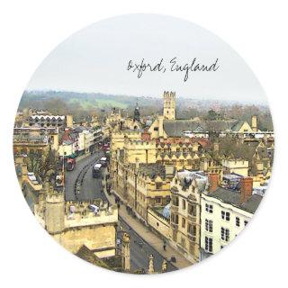 Oxford, England, High St View Classic Round Sticker