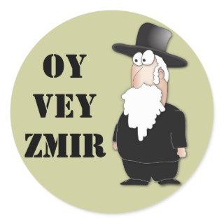 Oy Vey Funny Jewish rabbi - cool cartoon Classic Round Sticker
