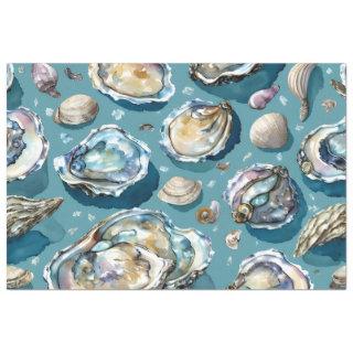 Oysters Clams Seashells Pattern Tissue Paper