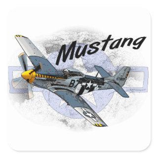 P51 Mustang Square Sticker