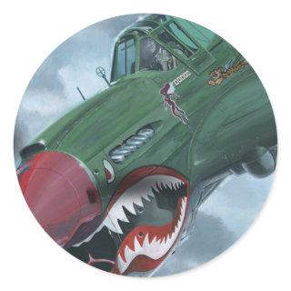 P-40 Kittyhawk Classic Round Sticker