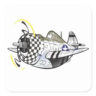 P-47 thunderbolt square sticker