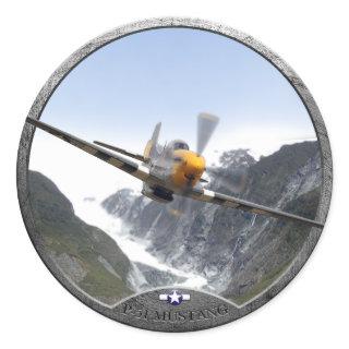 P-51 Mustang Classic Round Sticker