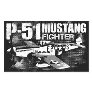 P-51 Mustang Rectangle Stickers
