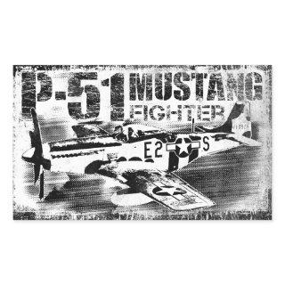 P-51 Mustang Rectangle Stickers