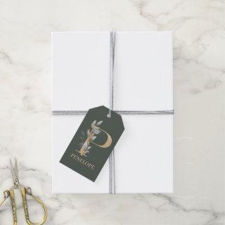 P Monogram Floral Personalized Gift Tags