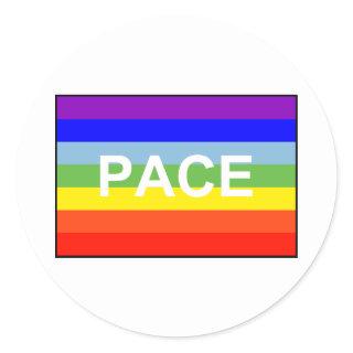 PACE Peace Flag Rainbow Classic Round Sticker