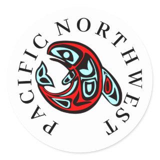 Pacific Northwest Native Orca Art Killer Whale Classic Round Sticker