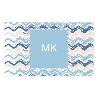 Pacific Ocean Chevron Pattern Rectangular Sticker