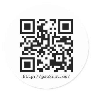 PackRat QR Code #1 Classic Round Sticker