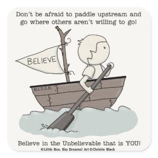 Paddle Upstream Square Sticker