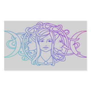 Pagan Wiccan Triple Moon Goddess Rectangular Sticker