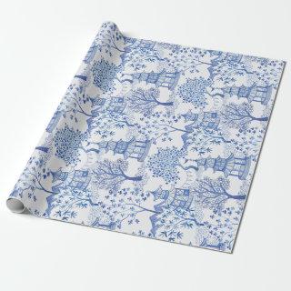 Pagoda Forest in Blue on White