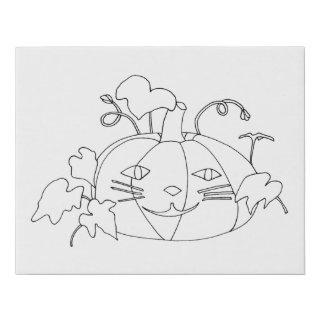 Paint It Cat Face Pumpkin on Faux Wrapped Canvas