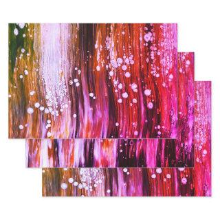 Paint Pour Cells Swipe Abstract Art Pink  Sheets