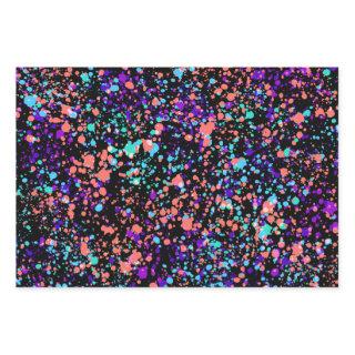 paint splashes |  green purple coral on black |  sheets