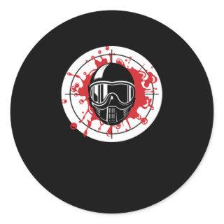 Paintball Bullseye Paintball Target Player Marker  Classic Round Sticker