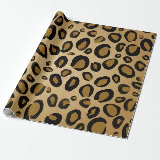 Painted Cheetah Leopard Print Spots Gold Beige Tan
