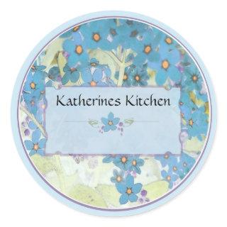 painted forget me nots jar labels