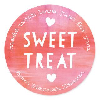 Painted Pink Red Sweet Treat Valentines Day Classic Round Sticker
