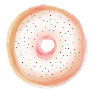 Painted Rainbow Sprinkle Donut Classic Round Sticker