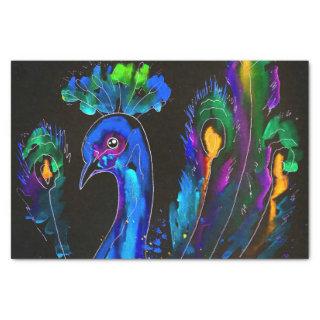 Painted Whimsical Peacock Tissue Paper