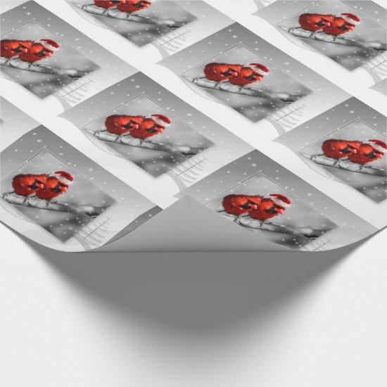 Pair of Red Christmas Cardinals in the Snow