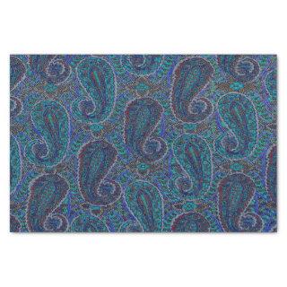 Paisley Blue Indian Boho Art Pattern Tissue Paper