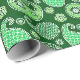 Paisley pattern, Emerald and Jade Green