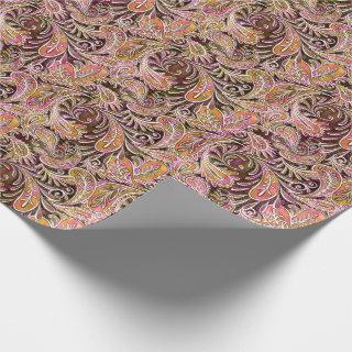 Paisley Pattern Plum Pink Green